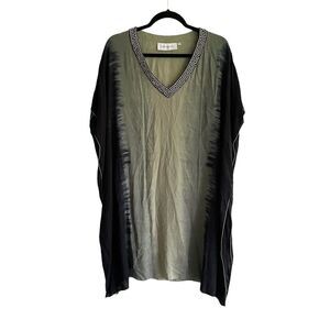 WALKER & WADE Swimwear Coverup Kimono Tunic Green Blue M